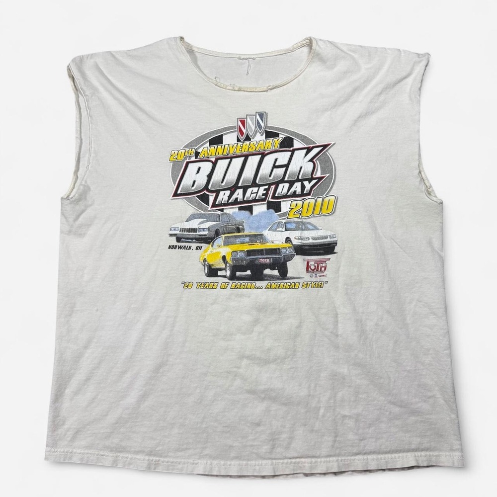 2010 Buick Race Day 20th Anniversary Muscle Car Graphic cutoff Tee L / XL